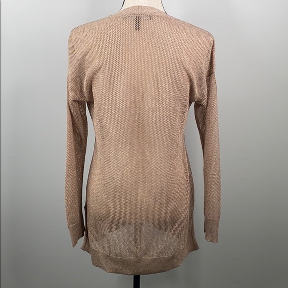 White House Black Market gold shimmer cardigan - S - Picture 5 of 8